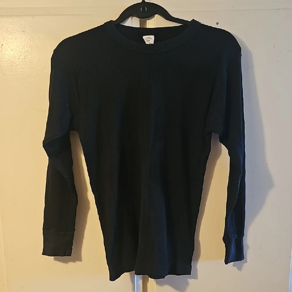 O'RITE Black Long Sleeve Thermal Shirt, Boys, Size M